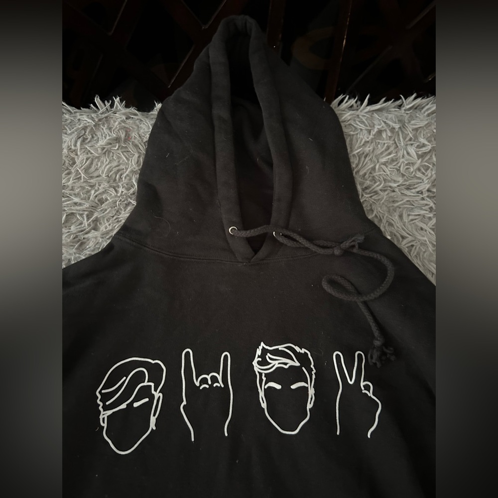 Hoodie- Black - 70% Polyester- Dolan Twins -